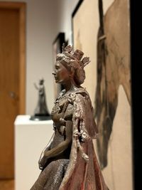 Profile of bronze maquette of HM Queen Elizabeth II for Romsey