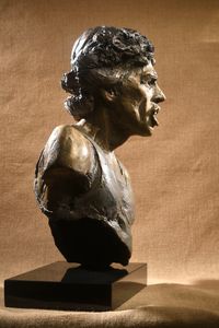 Bronze bust of Sir Mick Jagger. Cast specially for a client at 20 inches high.